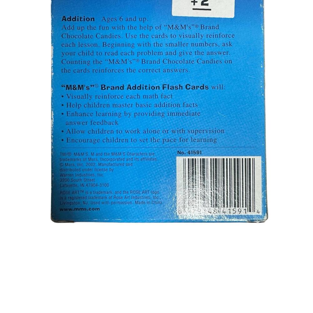 M&M's Multiplication Addition Numbers Flash Cards Math Rose Art Double Sided Lot - Picture 3 of 6
